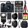 thumbnail image 1 of Canon EOS M50 Mirrorless Digital Camera +15-45mm Lens+ UV FLD CPL Filter Kit + W, 1 of 7