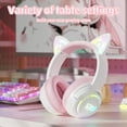 thumbnail image 6 of Siivton Cat Ear Wireless Bluetooth Gaming Headset with 2.4G Dongle, 50mm Drivers, 60H Playtime, Built-in Mic, RGB Lights – for PC, PS5, PS4, Switch, Mobile,Pink, 6 of 8