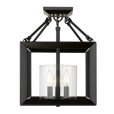 

Golden Lighting 2073-Sf Smyth 3 Light 12 Wide Semi-Flush Square Ceiling Fixture - Black