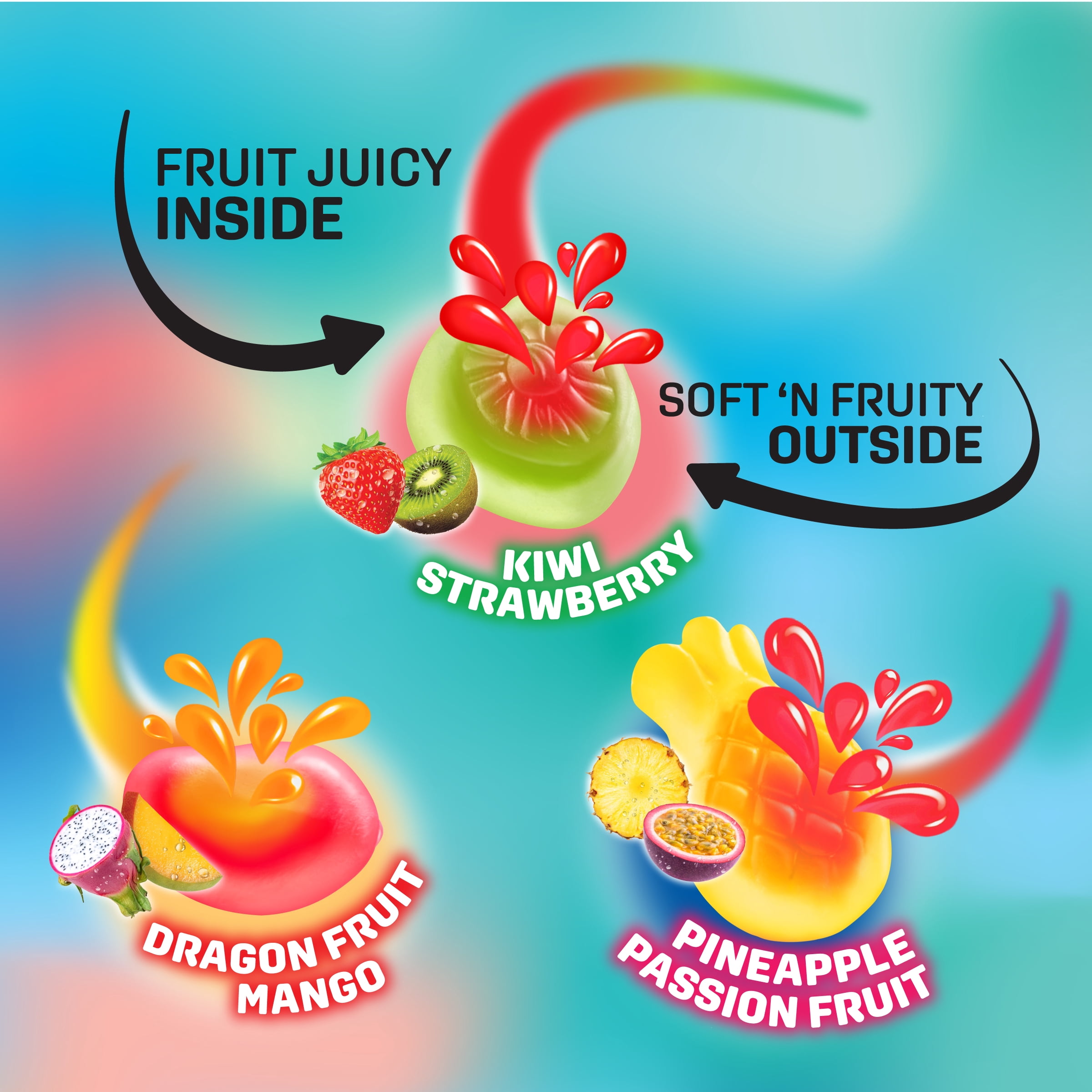 Welch's Fusions, Tropical Tornado, Soft Fruit Snacks, Gluten-Free, .8 oz, 20 Count