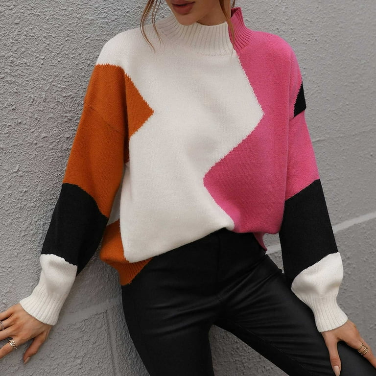 Walmart color block sweater cheap