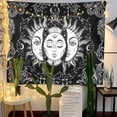 thumbnail image 2 of Poliéster Estilo Bohemio Sol y Luna Tapices de Cara misteriosa Manta Colgante de Pared Alfombra Tapiz de Estilo Profundo para la decoración del Dormitorio en el hogar(1#) EOTVIA NO, 2 of 4
