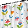 thumbnail image 3 of Pioneer Flower Floral Print Pattern Shower Curtain 84"x72", Bathroom Decorative Shower Curtain Set with 12 Hooks, Waterproof Washable, 3 of 6
