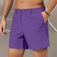 thumbnail image 2 of Zimjoy Mens Shorts 5" Inseam Flat-Front Shorts Lightweight Quick Dry Button Stretch Chino Shorts Elastic Waist Outdoor Golf Work Travel Beach Pants, Purple M, 2 of 4
