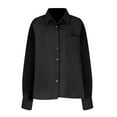 thumbnail image 6 of Homenesgenics Plus Size Womens Clothes Tops Sweaters Women's Solid Color Button Down Casual Shirt Sweater Jacket with Pockets Black XL, 6 of 6