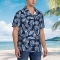 thumbnail image 3 of Honeii Tropical Leaves Print Men’s Hawaiian Shirt,Classic Button-Down Short Sleeve Shirt, for Beach, Vacation, and Outdoor Activities,Large, 3 of 7