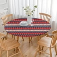 thumbnail image 3 of Red and Blue Christmas Knitted Pattern Round Fitted Tablecloth with Elastic Edge,Dining Table Cover Waterproof,Outdoor Round Tablecloth for Camping,Dining,Indoor and Outdoor, 3 of 7
