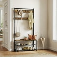 thumbnail image 6 of Industrial Style Hall Tree with Shoe Storage and Bench, 11 Removable Hooks for Entryway Organization, Metal Frame and Wood Shelves, Rustic Brown, 6 of 6
