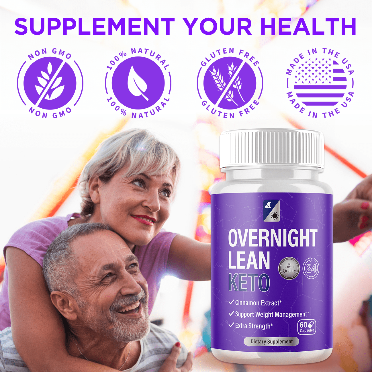 (3 Pack) Overnight Lean Keto - Keto Weight Loss Formula - Energy & Focus Boosting Dietary Supplements for Weight Management & Metabolism - Advanced Fat Burn Raspberry Ketones Pills - 180 Capsules