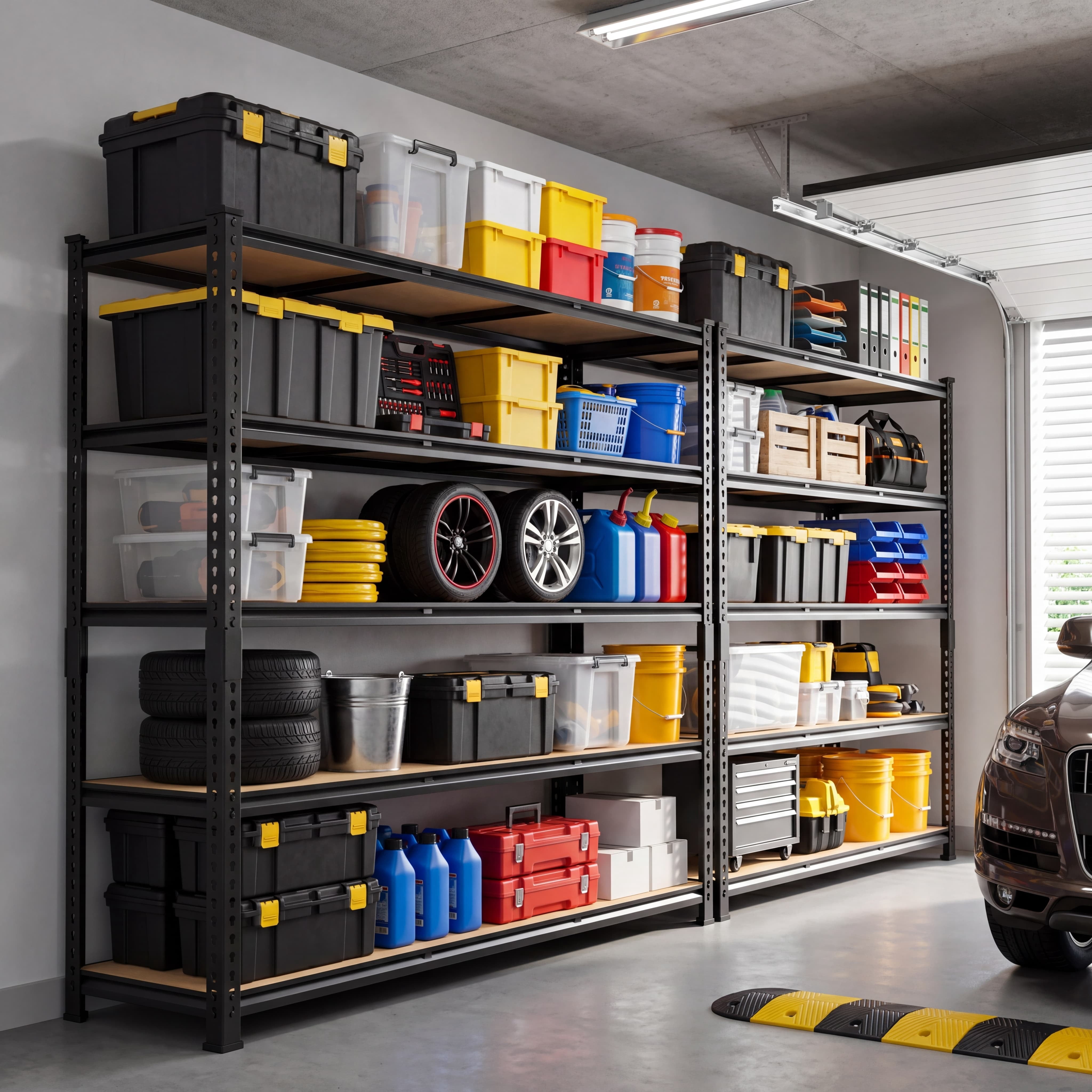 TrumanPick 3250LBS Garage Shelving Heavy Duty Storage Racks, 5 Tier Adjustable Metal Shelves for Storage, 48"W x 24"D x 72"H Shelving Rack for Garage Pantry Kitchen