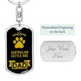 thumbnail image 2 of Australian Cattle Dog Stainless Steel or 18k Gold Premium Swivel Dog Tag Keychain, 2 of 8