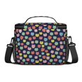 thumbnail image 3 of Multicolor Cat Head Blue Pattern Insulated Lunch Box for Women Men, Medium Leakproof Cooler Bag with Adjustable Strap, 10"x6.7"x8", 3 of 6