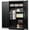 Black, variant on SUNCROWN Metal Wardrobe Closet with Lock, Clothing Locker, 72" H Storage Cabinets for Home Office, School, Employee, Gym, Government, Broom (Black)