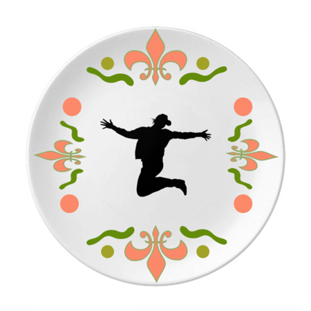 

Physical Education Jumping Sports Flower Ceramics Plate Tableware Dinner Dish