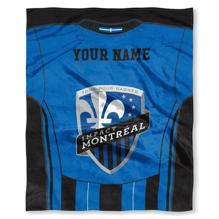 MLS Montreal Impact "Jersey" Personalized Silk Touch Throw Blanket