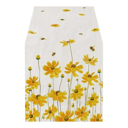 

MIUBAGIAL Spring and Summer Atmosphere Home Layout Table Flag Flower Printed Tablecloth