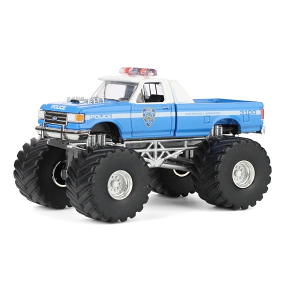 Greenlight 1/64 1990 Ford F-350, NYPD, Kings of Crunch x Hot Pursuit Special Edition Series 17 49170-E