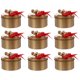 thumbnail image 1 of 10 latas de galletas navideñas con lazo de bayas, latas navideñas, latas para velas, tarros de caramelos, caja de regalo de hojalata para recuerdos de fiestas navideñas, color dorado, 1 of 5