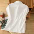 thumbnail image 4 of Cotton Shirts for Women Button Down Collared Blouses Cap Sleeve Summer Casual Cozy Loose Fit Tops (XL, White), 4 of 7