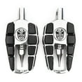 thumbnail image 2 of Krator Adjustable Highway Foot Pegs Skull Footrest Compatible with Harley Davidson FLHR Road King 1994-2021, 1 Pair, Chrome, 2 of 6