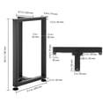 thumbnail image 2 of KFFKFF Square T-Shaped Steel Table Legs, 29.1" H x 17.7" W, Durable Modular Design, Easy to Assemble, Supports Up to 2204 lbs, Ideal for Desks, Dining Tables, and Workbenches, Set of 2, Black, 2 of 9