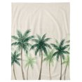 thumbnail image 5 of Flannel Throw Blanket for Couch Sofa Bed, Green Coastal Palms Soft Cozy Warm Fuzzy Blanket 40x50in, 5 of 9