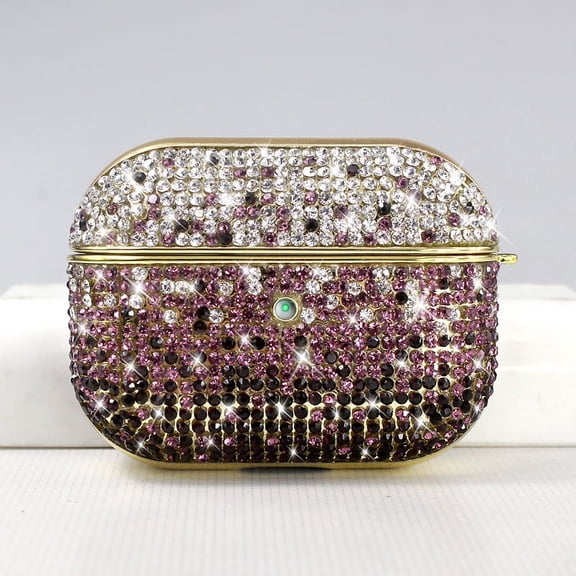 Luxury Shiny Gold Earphone Case for Airpods 2 1 Pro Glitter Crystal Diamond Protective Cover Shell Bling Accessories (PO8,for Airpods Pro)