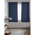 thumbnail image 3 of Solid Dark Blue Curtains 72 Inch Length, Sheer Curtains for Bedroom Living Room Window Minimalism Abstract Denim Texture Rod Pocket Voile Drapes Kitchen Curtains Small Half Window 52"x72" 2 Panels, 3 of 6