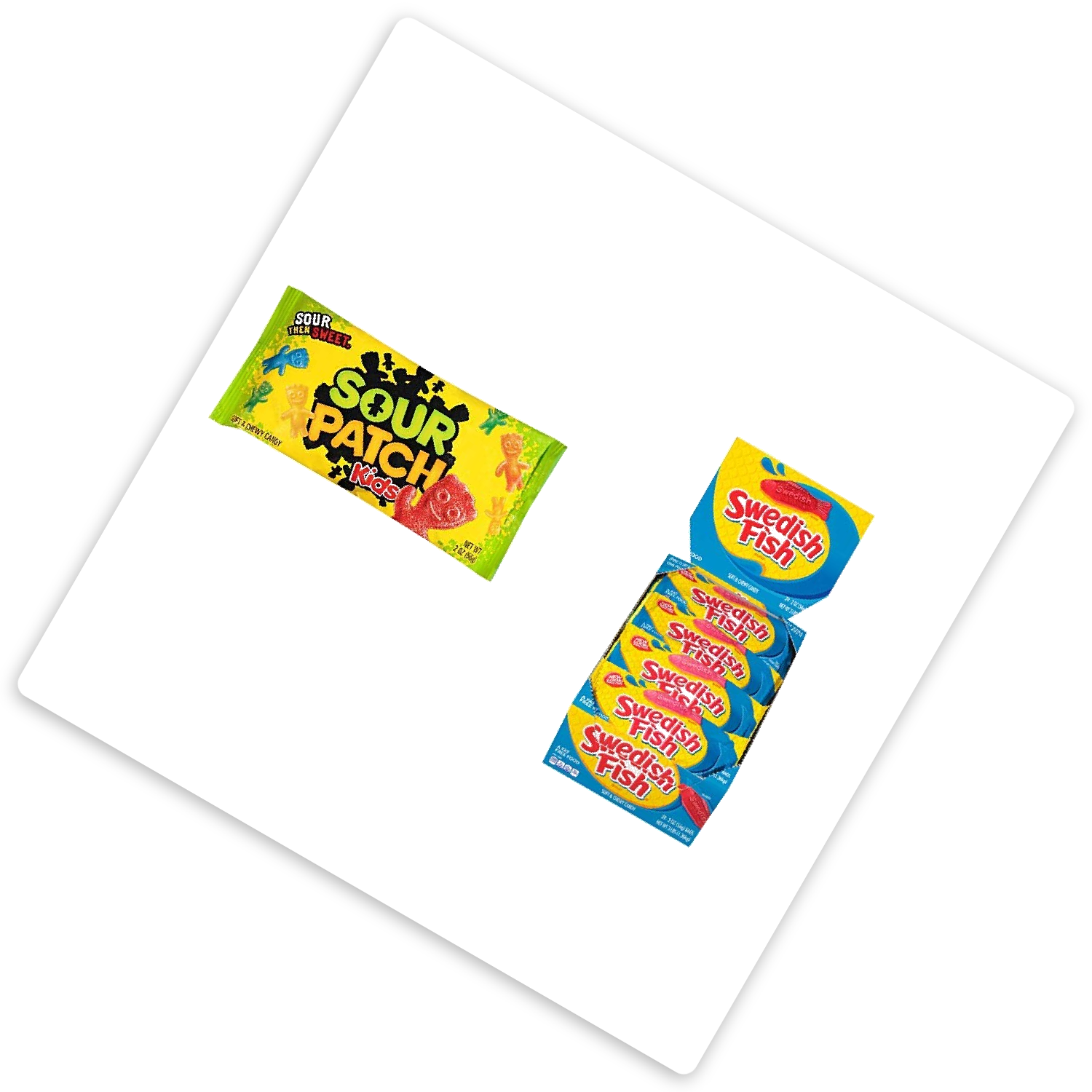 3x | Sour Patch Caramelos Agridulces, Tamaño Completo, 24 Paquetes, con Swedish Fish Caramelos Suaves y Masticables, 24 Paquetes Tamaño Completo, con 2 Skittles Tamaño Divertido 4