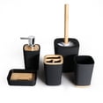 thumbnail image 5 of Juego de baño, cepillo de baño de bambú, dispensador de jabón para baño, caja de jabón, soporte para cepillo de dientes, artículos de tocador, 5 of 5