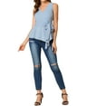 thumbnail image 2 of INSPIRE CHIC Hauts d'Été Sans Manches à Encolure en V Portefeuille à Taille Nouée pour Femmes, 2 of 6