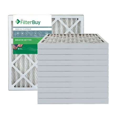 AFB Platinum MERV 13 20x20x2 Pleated AC Furnace Air Filter. Pack of 12 Filters. 100% produced in the