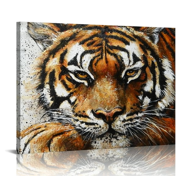 Patifu Tiger Wall Decor Canvas Art Print for Living Room Bedroom Office 20x16in
