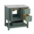 thumbnail image 3 of Lakeshore 36" Bathroom Vanity with Sage Green Cabinet and Carrara Marble Top, 3 of 6