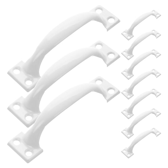 LOLIPPYY 1Set White Metal Cabinet Pull Handle Vintage Iron Durable Hardware for Door and Drawer