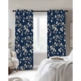 thumbnail image 3 of Botanical Flower Blackout Curtains 84 Inches Long for Bedroom, Vintage Garden Floral Wildflower Blue Thermal Insulated Room Darkening Black Out Window Curtain Panels Grommet Drapes for Living Room, 3 of 8