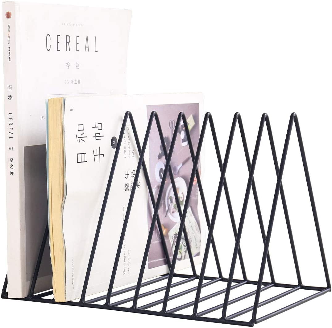 Triangle Desktop Magazine Storage Rack, 9 Slot Metal Book Holder Document File Folder Stand 103885536