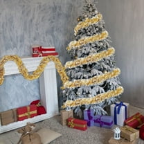 FastXmas Christmas Tinsel Garland Decorations Christmas Ribbon Glitter Metallic Twist Garland Hanging Tree Garlands for Xmas Birthday Party Indoor Outdoor Hanging Home Decor