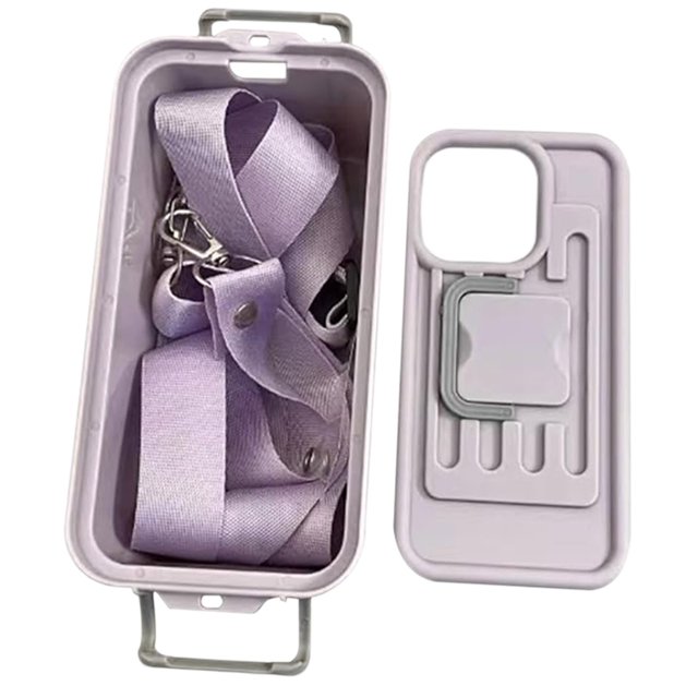Bolso bandolera pequeño para teléfono móvil, monedero pequeño con correa, funda tipo caja para iPhone 15 con hebilla de seguridad para viajes y compras.
