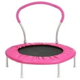 thumbnail image 5 of 【LuckyNote】36" Pink Mini Trampoline with Handle - 220LBS Capacity, 6-Leg Stable Design, Foam Padded Frame, Indoor/Outdoor Use (10-Min Fast Assembly), 5 of 6