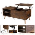 thumbnail image 3 of Hommpa 39 Inch Wood Lift Top Coffee Table with Charging Station & Hidden Compartment and Storage Shelf Lift Desktop Dining Table for Home Living Room Office, 3 of 9