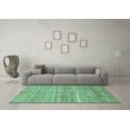 thumbnail image 3 of Ahgly Company Machine Washable Indoor Rectangle Abstract Turquoise Blue Modern Area Rugs, 5' x 7', 3 of 4