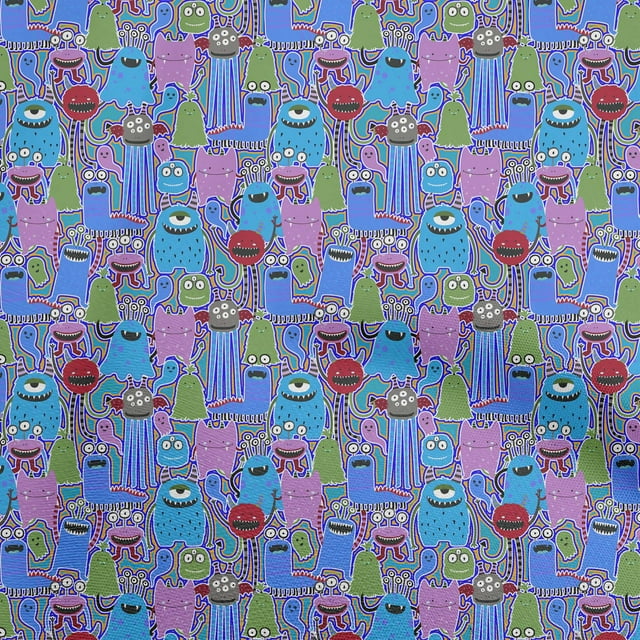 oneOone Georgette Viscose Tissu Bleu Moyen Abstrait Matériel de Robe Tissu Imprimé Tissu au Mètre 42 Pouces de Large