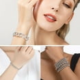 thumbnail image 5 of 6 PACK Boho Silver Chain Bracelets Set for Women,Multiple Layered Stackable Open, 5 of 8