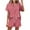 Pink, variant on Aloohaidyvio Tops Plus Size,Womens Casual Tops Solid Short Sleeve Button Nightwear Shorts Sleepwear Sets