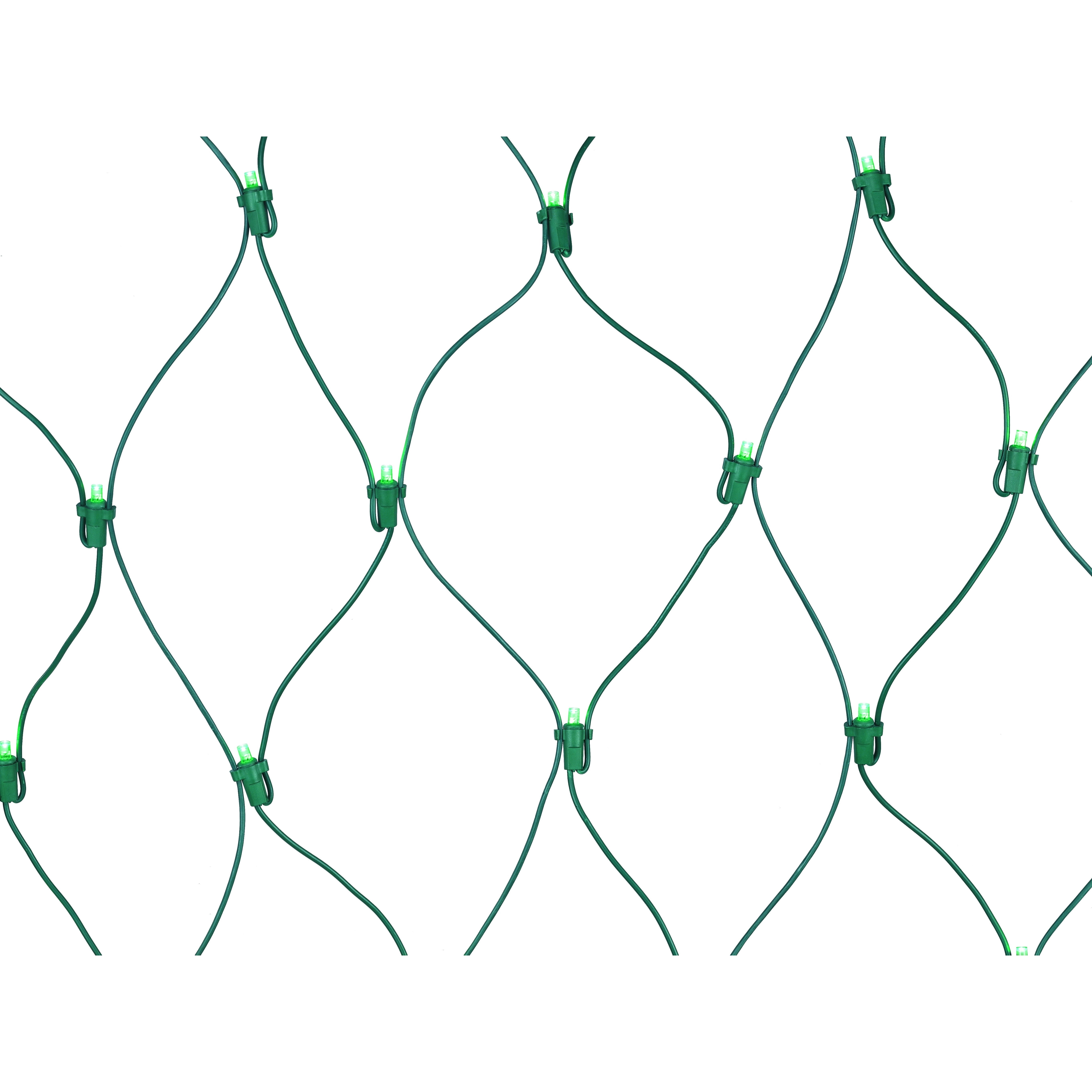 Indoor/Outdoor 150-Count LED Christmas Net Lights, Green, Green Wire, 6' x 4', by Holiday Time