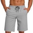 thumbnail image 2 of Bermuda Shorts for Men Pull On Drawstring Elastic Waist Lightweight Breathable Running Gym Outdoor Summer Shorts with Pockets S-3XL, 2 of 7