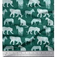 thumbnail image 1 of Soimoi Blue Satin Silk Fabric Tiger,Leopard & Wild Animal Decor Fabric Printed BTY 42 Inch Wide, 1 of 1