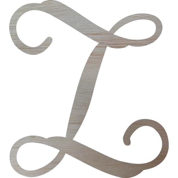Wooden Monogram Letter 20'' Letter Z, Unfinished Craft Paintable