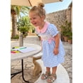 thumbnail image 3 of BemeyourBBs Kids Toddler Baby Girl Back to School Dress Outfit 2 3 4 5 6 Years Little Girl Summer Plaid Gingham Dress Short Sleeve Doll Collar Apple Scissors Pencil Embroidered Dress, 3 of 9
